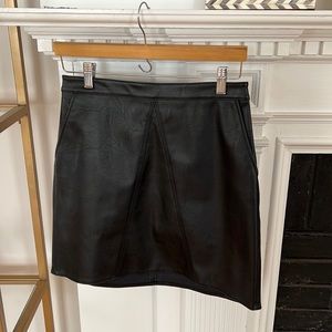 Bar III Vegan Leather Black Mini Skirt